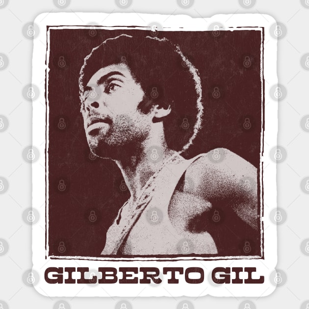 Gilberto Gil \ Retro Original Fan Art Design Sticker by DankFutura